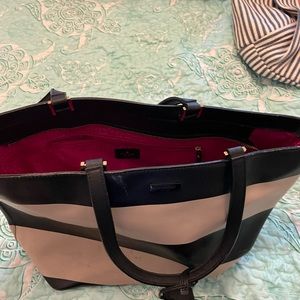 Kate Spade Black and Tan striped tote !
